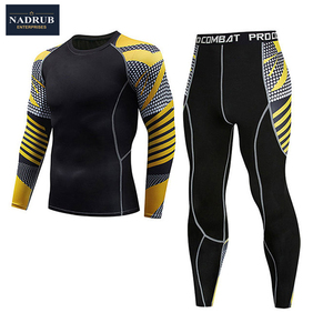 Camisetas de Manga Larga y Pantalones Deportivos de Poliéster/Nylon de Secado Rápido, Sin Costuras, para Hombre - Product Image 2