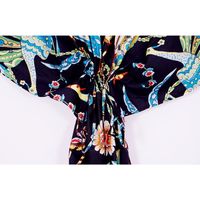 Robe longue kaftan bohème confortable pour femme, en coton indien, sans manches, écologique, lavable, imprimé floral