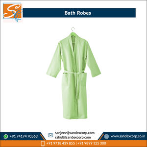 รูปแบบที่เป็นของแข็งหรูหรามาใหม่คุณภาพดีเยี่ยมการออกแบบที่จับตา 100% ผู้ผลิตเสื้อคลุมอาบน้ําผู้ใหญ่ผ้าฝ้ายทอในอินเดีย - Product Image 4