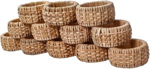 Ensemble de 12 porte-serviettes en rotin, ronds de serviette en vrac pour décoration de fête Table à manger TienPhong artisanat - Product Image 4