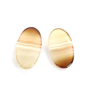 Cabochon ovale et ample, 1 paire de pierres précieuses, 32x17mm, Agate en dentelle brune, de qualité supérieure, pour bijoux - Product Image 5