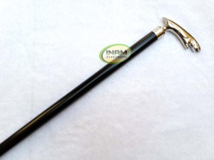 Canne de marche en bois de qualité supérieure avec poignée en laiton Jaguar pour personnes âgées |   Canne de marche de luxe avec tête d'animal pour hommes, élégante et noire - Product Image 2
