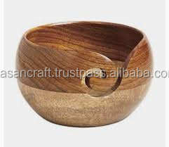 Bol de madera antigua para crochet, cuenco clásico de madera natural, bowlfor para casa y restaurante, venta al por mayor y más vendido - Product Image 4