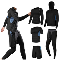 5 pièces de Compression pour hommes, vêtements d'entraînement, de Fitness, de Yoga