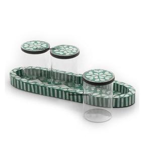 Plateau de service pour décor EID, artisanal luxueux en nacre blanche, boîte cadeau, plateaux de stockage des aliments pour le RAMADAN - Product Image 1