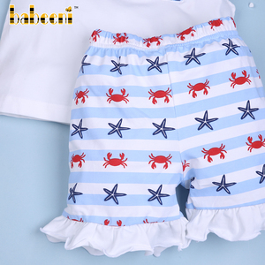 Conjunto corto informal para chicas ODM OEM al por mayor con estrellas de mar de cangrejo ahumadas, conjunto de venta al por mayor de - Product Image 4