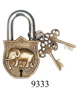 การออกแบบโบราณของอินเดียล็อคปลาทองเหลือง - Product Image 6
