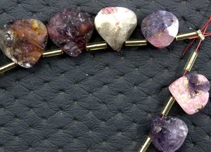 พลอยทัวร์มาลีนธรรมชาติ14ชิ้น,อัญมณีรูปหัวใจผิวขรุขระงานแฮนด์เมด - Product Image 4