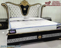 Mesitas de Noche Clásicas para Cama King Size, Juego de Muebles de Almacenamiento de Madera Maciza de Teca, Estilo Tradicional Italiano, Plegables y Personalizables