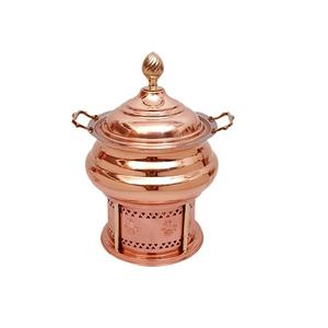 Plat à réchaud en cuivre martelé de qualité supérieure, de forme ronde, à prix abordable - Product Image 3