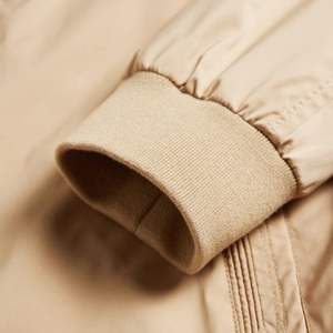 Blouson aviateur professionnel en polyester coupe-vent d'hiver décontracté avec toile à glissière décorée d'appliques non tissées - Product Image 5