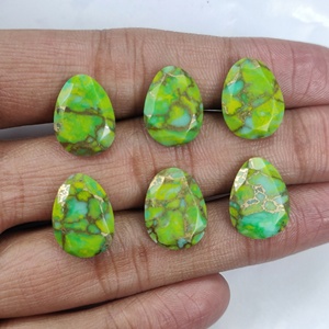 Oeuf naturel coupé vert cuivre turquoise dos plat pierre précieuse dos plat calibré en vrac en gros pierre précieuse disponible meilleure qualité - Product Image 2