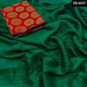 Georgette-Blusa de estilo étnico indio con arcoíris Zari para mujer, blusa elegante colorida con brocado - Product Image 4