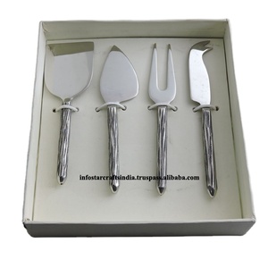 Venta caliente antiguo juego de queso de 4 piezas uso de cocina y mango cubiertos caja de regalo fiesta cuchillos de queso de acero inoxidable - Product Image 1