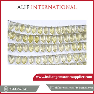 ได้รับการรับรองระดับพรีเมียม AAA ลูกปัดแร่เทอร์ควอยซ์มะนาวธรรมชาติอัญมณีหลวมสำหรับทำเครื่องประดับขนาด17นิ้ว - Product Image 2