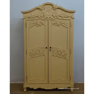 Rococo Tủ Quần Áo Hai Cửa Antique Armoire Đồ Nội Thất Phòng Ngủ