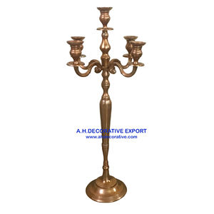 Candelabro de metal con cristales para decoración de bodas, acabado en negro, candelabro alto hecho a mano con pilar de cristal para velas de té. - Product Image 3