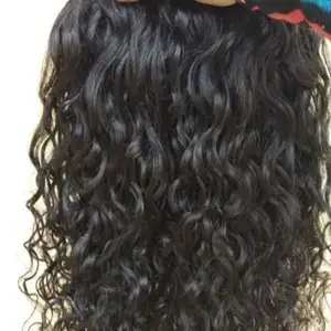 Chennai雨出口头发批发角质层排列的印度人类头发延伸3束头发带蕾丝前线