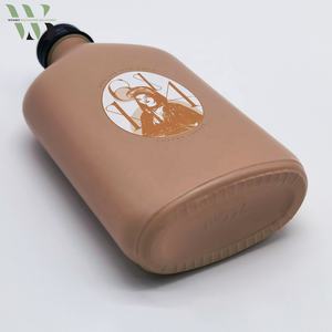 Botella de vidrio con tapa para envasado de bebidas, botella de vidrio con impresión personalizada, color marrón, <span class=keywords><strong>2022</strong></span> ml, 200ml, 250ml, 350ml - Product Image 4