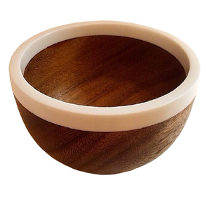 ชามผลไม้และสลัดทำจากไม้แท้มหัศจรรย์รูปทรงกลมหรูหราชามเสิร์ฟบนโต๊ะทำด้วยมือในอินเดีย - Product Image 2