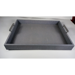 Plateau à thé en laiton tamisé, couleur en charbon de bois Antique 0.62x0.49x0.09 bords de couteaux - Product Image 1