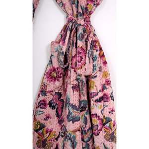 100% algodón indio Floral Jaipuri estampado Kantha Stitch Robe Kimono hecho a mano para mujeres tamaño libre ropa de baño ropa de dormir - Product Image 5