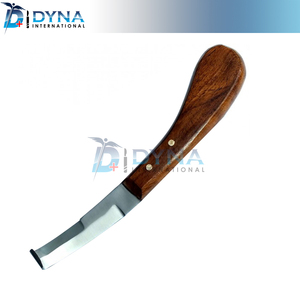Hoof Knife Both Sides Double-<b>edged</b> Wooden Handle Grooming <b>Trimmer</b> - Product Image 1