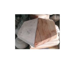 Posavasos de madera de nogal con forma hexagonal nueva de forma Premium juego de posavasos de mármol hecho a mano bajo MOQ Fabricante Mayorista - Product Image 1