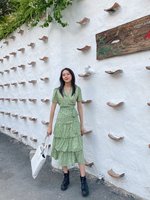 Nouveautés 2020 : Ensemble de jupes mi-mollet évasées à volants, motif floral, grande taille, pour femme, fabriqué au Vietnam, avec fermetures éclair naturelles