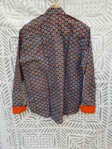 High Quality Cotton Block Printing Fabric <b>Shirt</b> With Turn Down Collar Button Down <b>Men's</b> <b>Shirt</b> Casual <b>Party</b> <b>Men's</b> Clothing - Product Image 4