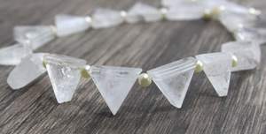 2020 populaire 9 pièces naturel glace Quartz pierres précieuses perles à facettes trillion forme perles de pierre blanche pour la fabrication de bijoux - Product Image 6