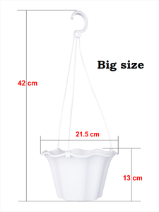 Macetas y jardineras de plástico con forma de onda, tamaños grandes y pequeños con acabado resistente, opciones colgantes y de escritorio - Product Image 5