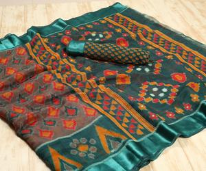 Kanchipuram Sarees Soie Banarasi Coton Soie Fête Porter Dernier Designer Femmes Sari Blouse Tissus Doux Festival De Mariage Indien - Product Image 5