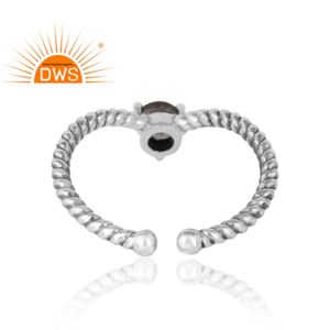 แหวนพลอยสีดำรุ่นใหม่ทำด้วยมือแหวนเงินสเตอลิง925ออกซิไดซ์เครื่องประดับคอลเลกชันที่น่าสนใจ - Product Image 4