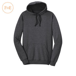 Sweat à capuche d'hiver pour homme en molleton 100 % polyester, impression numérique, cordons contrastants, poche avant - Product Image 4