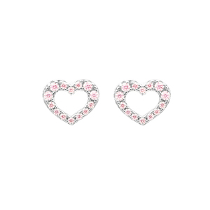 925 <b>Sterling</b> <b>Silver</b> 5A Zircon <b>Heart</b> Stud <b>Earrings</b> - Product Image 1