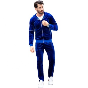 Ensemble de survêtement d'entraînement 2 pièces pour homme avec logo brodé personnalisé, pantalon de jogging et bandes latérales tissées pour l'automne - Product Image 1