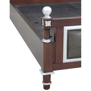 Lit pleine taille en acajou massif, design moderne du milieu du siècle, avec rangement, charme historique et artisanat de menuiserie opulent, finition platine - Product Image 3