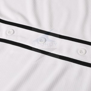 Maillot de baseball boutonné Hipster Hip Hop pour homme Maillot vierge à manches courtes en blanc Noir Sportswear Softball Tailles S-3XL - Product Image 5