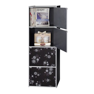 Living room 4-Tier Cabinet with 4-Door in Flower Pattern - Product Image 2