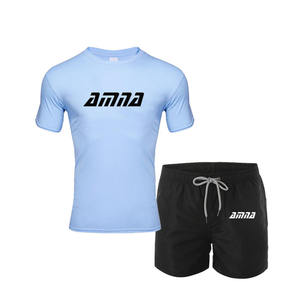 Chándal ajustado de alta calidad para hombre, camisa de Color negro y traje corto de verano - Product Image 6