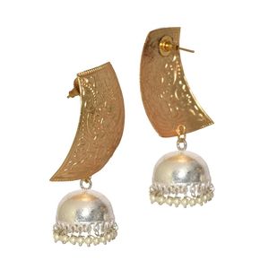 Juego de pendientes de latón para niñas y mujeres, aretes de jhumka hechos a mano - Product Image 4