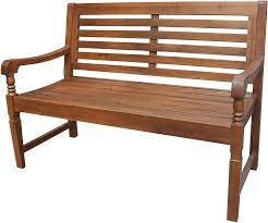 Banco de silla de jardín de madera de teca clásica Acacia eucalipto Patio de madera maciza para exteriores Diseño moderno de 2 plazas para gimnasio y parque - Product Image 3