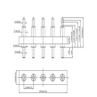 Connecteur de batterie USB à 5 broches Dongguan Pogo Pin, pas de 2,50 mm, 2 mm, 4 mm, montage vertical sur surface, broche à ressort, connecteur électronique pour circuit imprimé