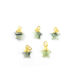 Prehnite-colgante de plata de primera ley con forma de estrella, joya para hacer joyas, oro, Gema - Product Image 2