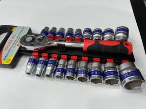 19PCS <span class=keywords><strong>1</strong></span>/<span class=keywords><strong>2</strong></span> "Dr <span class=keywords><strong>Socket</strong></span> <span class=keywords><strong>Wrench</strong></span> Set con soporte de plástico (código azul) Juego de herramientas, Kit de herramientas de mano para el hogar general - Product Image 4