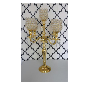 Centres de table de mariage candélabres en or, vente en gros et fournisseurs - Product Image 1