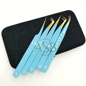 เด็กหัวใจสีฟ้าจับสแตนเลสที่ยั่งยืนโลโก้ที่กําหนดเองต่อขนตาแหนบแหนบคุณภาพสูงต่อขนตา - Product Image 1