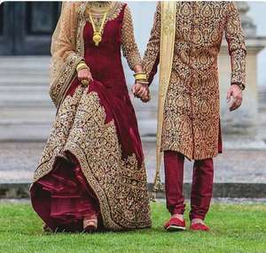 Colección 2019 Hermoso vestido hasta el suelo indio y pakistaní con Sherwani a juego - Product Image 2