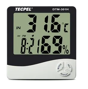 TECPEL DTM-301H大显示/时间显示家用温湿度温度计